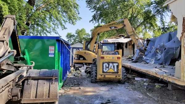 Tearing down a mobile home in Wichita, KS